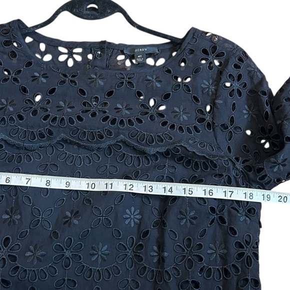 J Crew Bell Sleeve Dress in Embroidered Eyelet Black- Size 4T - Picture 9 of 16